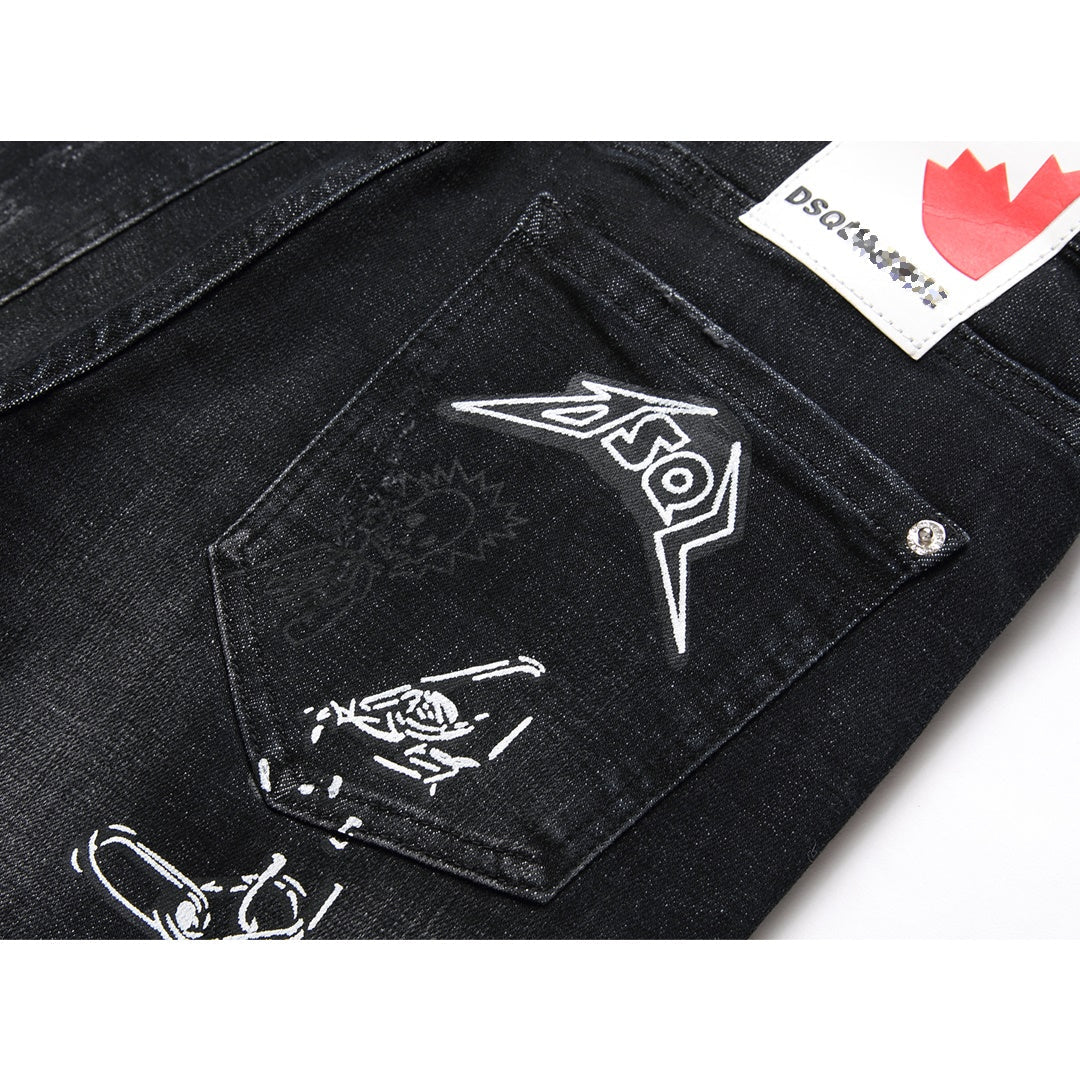 New-DSQ2 hot diamond embroidery Jeans
