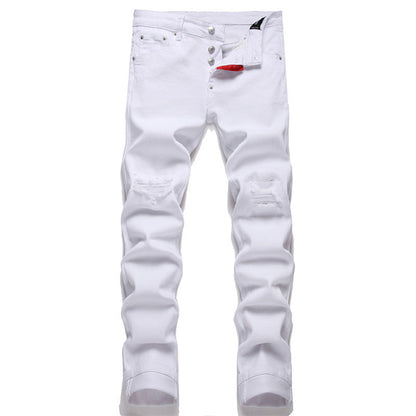 New-DSQ2 Pure white slim fit ripped Jeans