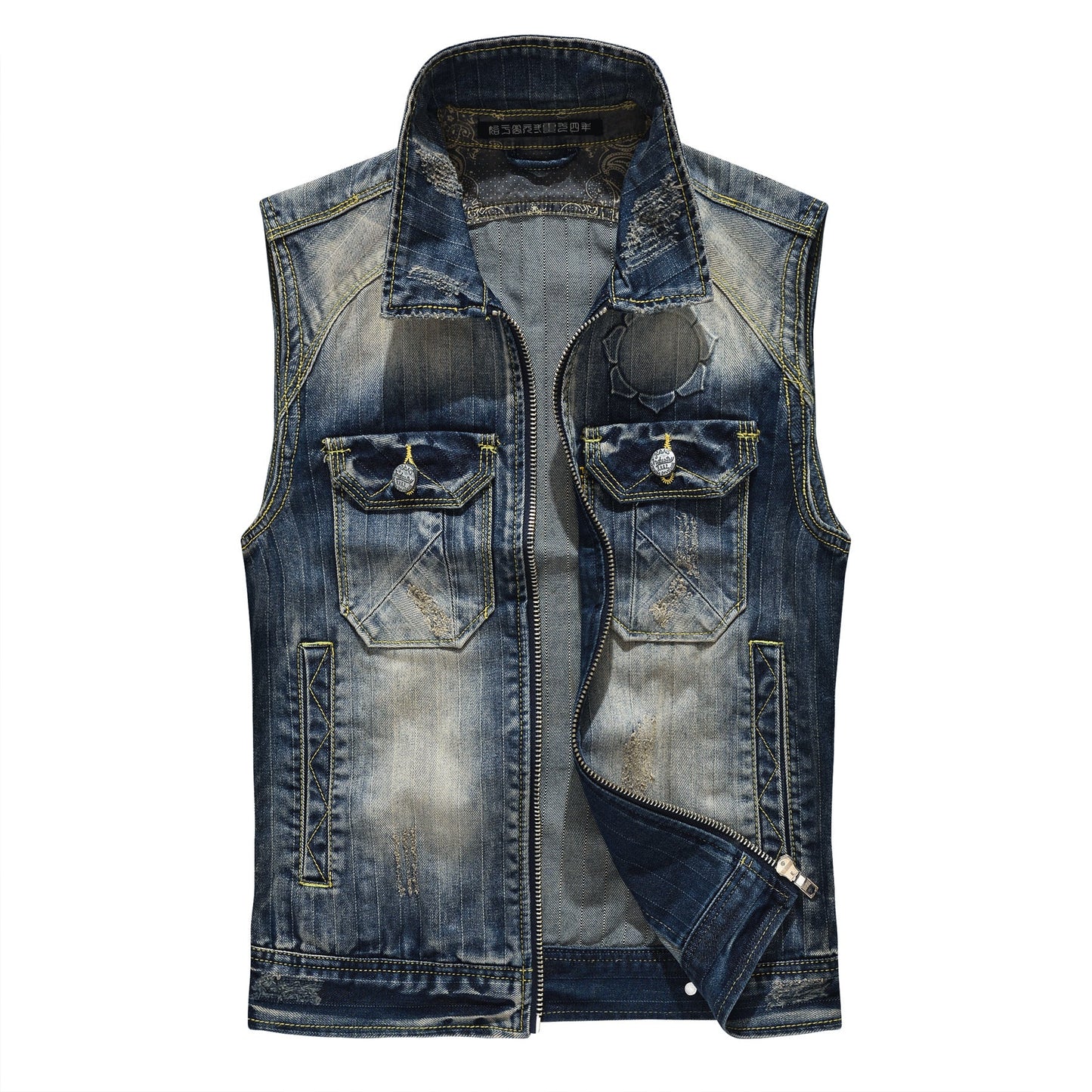 New-DSQ2 24ss zipper Denim vest