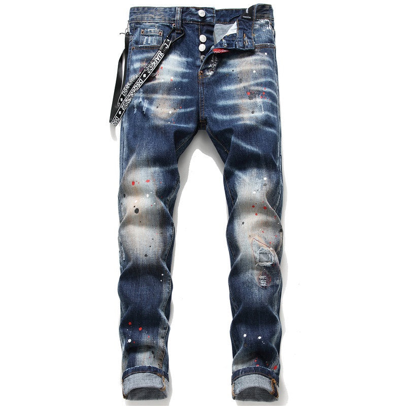 New-DSQ2 paint splatter retro Jeans