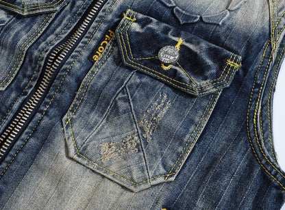 New-DSQ2 24ss zipper Denim vest