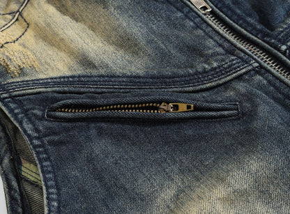 New-DSQ2 2024ss zipper Denim vest