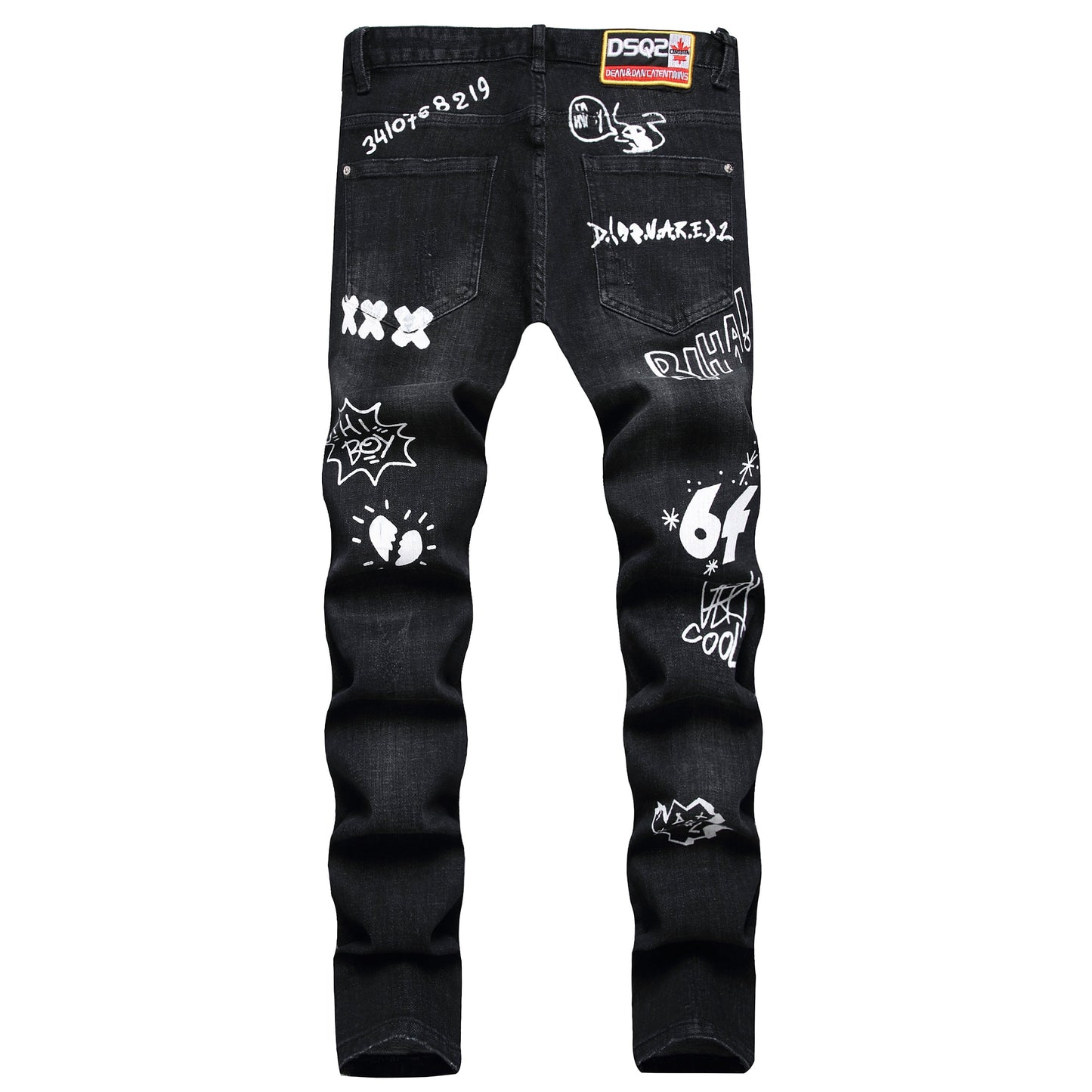 New-DSQ2 little feet graffiti Jeans