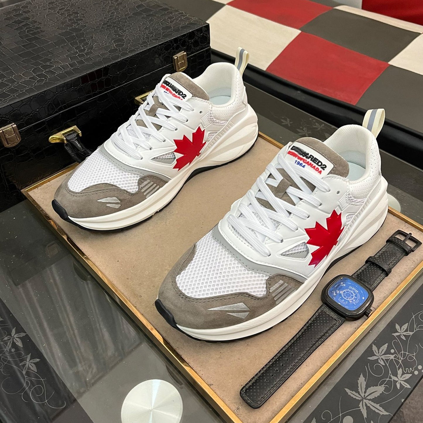 NEW-DSQ2 Couple Leather sneakers