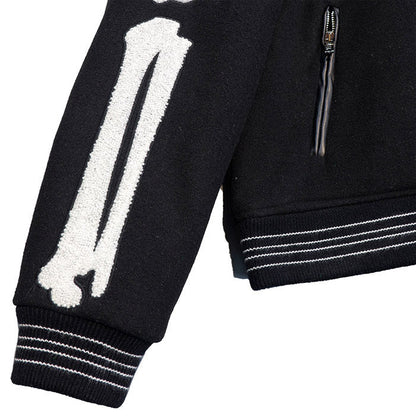 AMIRI thickened loose bomber baseball jacket black