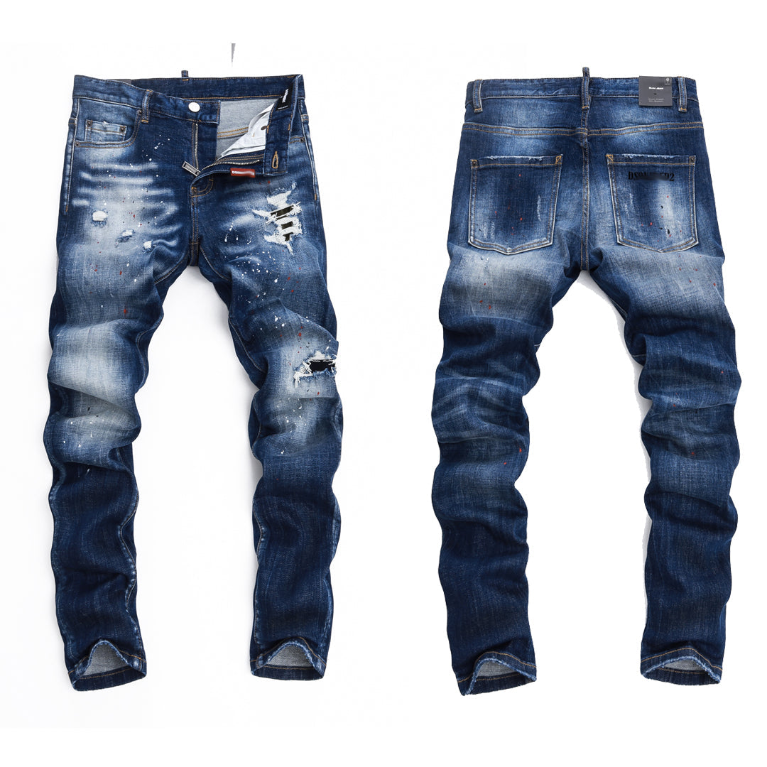 New-DSQ2 Graffiti Blue Jeans