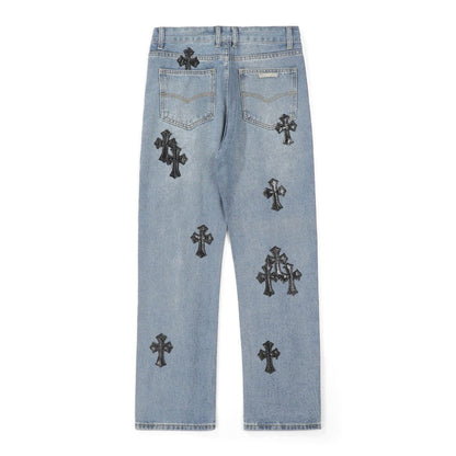 Chrome Hearts American street art cross with straight shaft Pants W1
