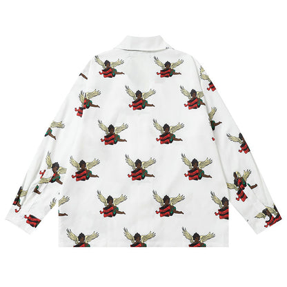 Denim Tears Cartoon Print Long-sleeved Shirt