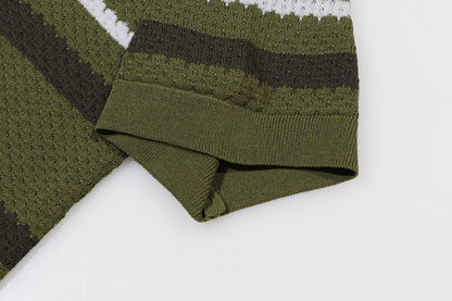 AMIRI Striped Pointelle-Knit Polo Shirt