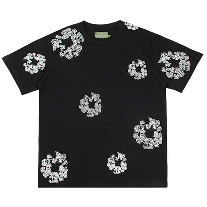 Denim Tears Crystal Patch Cotton logo Design T-Shirts