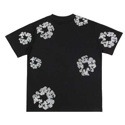 Denim Tears Crystal Patch Cotton logo Design T-Shirts