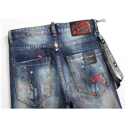 New-DSQ2 paint splatter retro Jeans