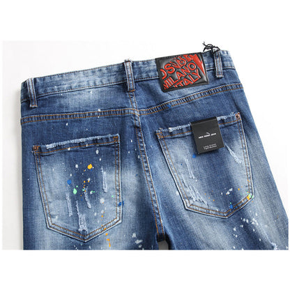 New-DSQ2 Embroidery holes Jeans