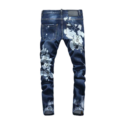 New-DSQ2 hole patch print Jeans