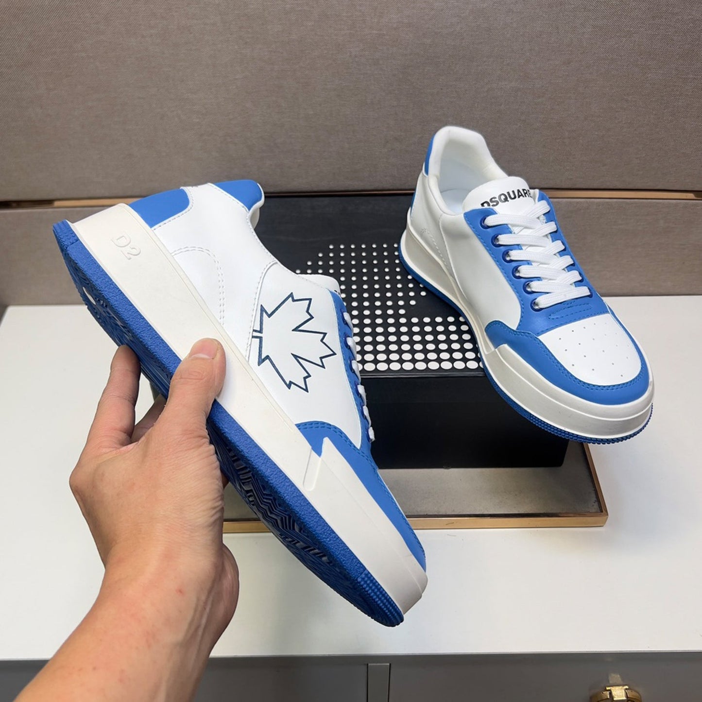 NEW-DSQ2 Leather sneakers