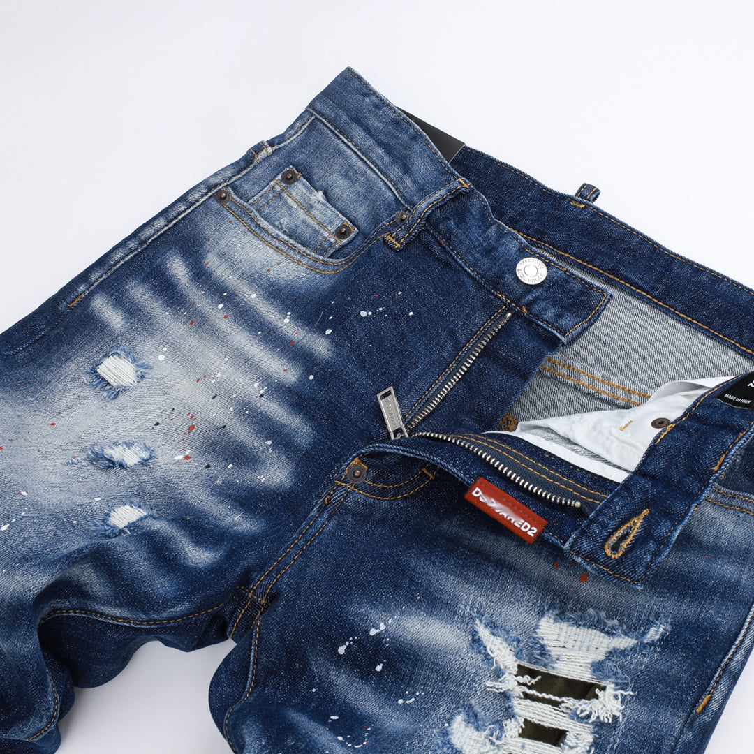 New-DSQ2 Graffiti Blue Jeans