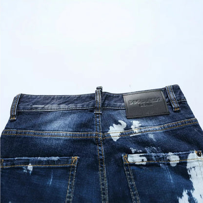 New-DSQ2 hole patch print Jeans