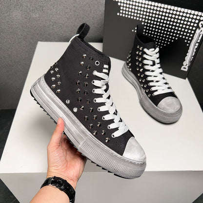 NEW-DSQ2 Rivets High-top shoes
