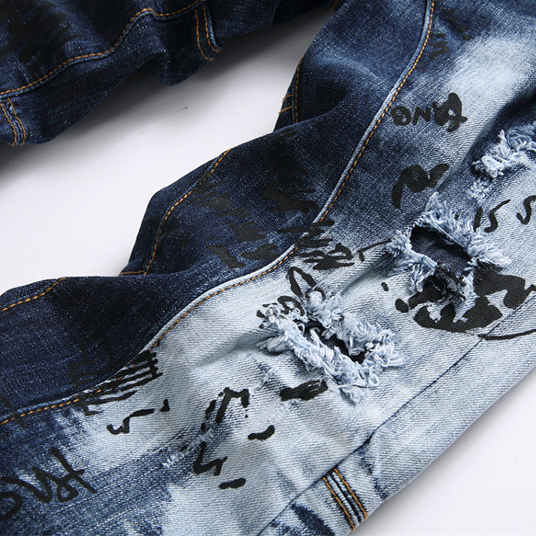 New-DSQ2 hole patch print Jeans