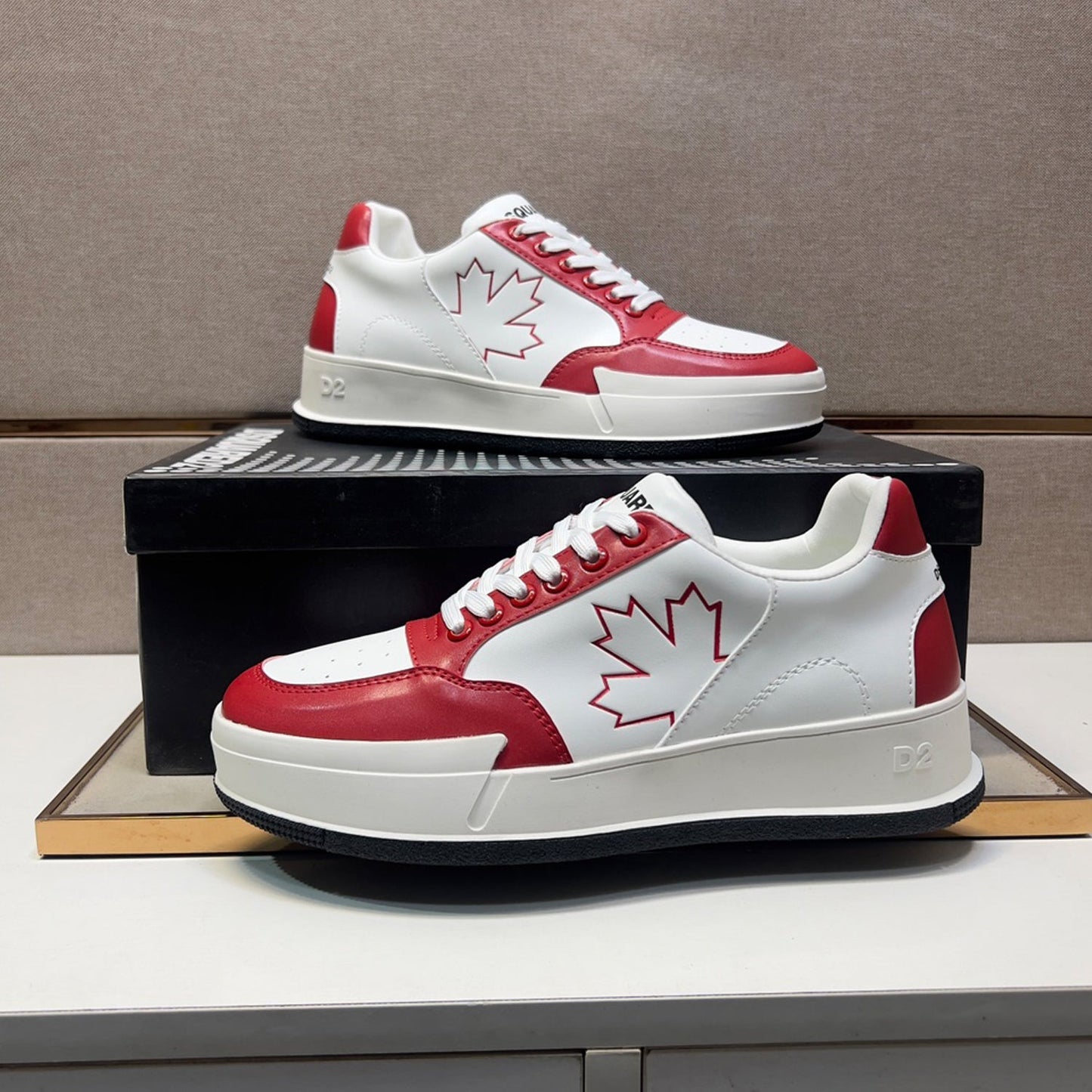 NEW-DSQ2 Leather sneakers