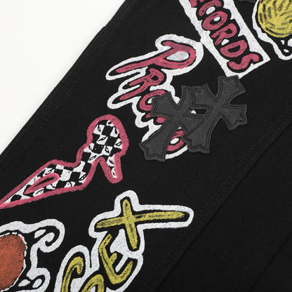 Chrome Hearts American street art cross with straight shaft Pants W10