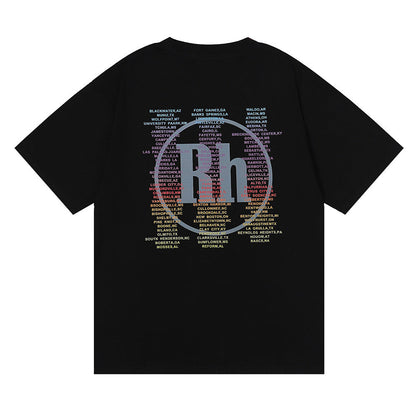 RHUDE micro-logo letter racing print T-shirt