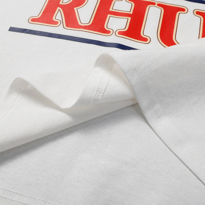 RHUDE Summer Macaw Flower Slogan Short Sleeve T-Shirt