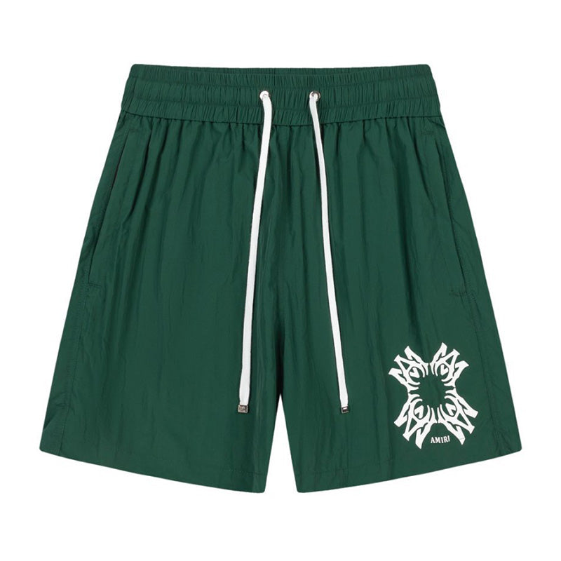 AMIRI Straight-Leg Mid-Length Logo-Print Swim Shorts
