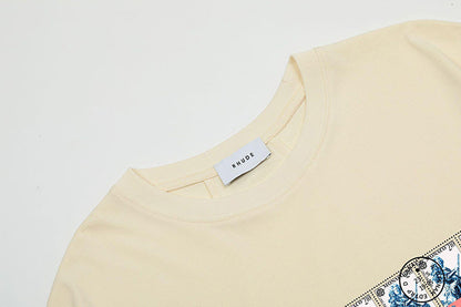 RHUDE Rhude Oil Painting Clock Coconut Tree Print T-Shirts