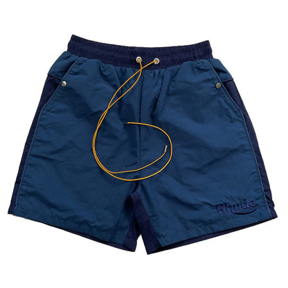 RHUDE Colorblock embroidered letters Shorts