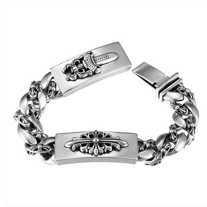 DOUBLE ID FANCY LINK BRACELET 8